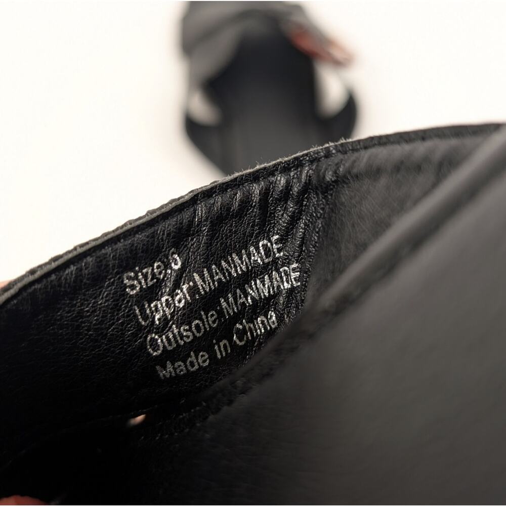 New York & Company Black Criss Cross Slip On Buckle Flat Sandals Size 6 - Picture 9 of 9